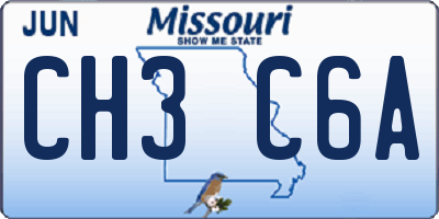 MO license plate CH3C6A