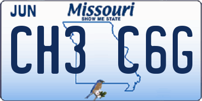 MO license plate CH3C6G