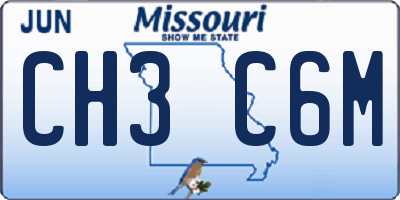 MO license plate CH3C6M
