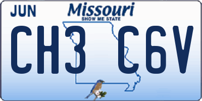 MO license plate CH3C6V