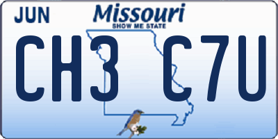 MO license plate CH3C7U