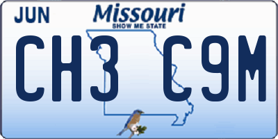 MO license plate CH3C9M