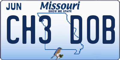MO license plate CH3D0B