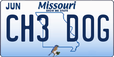MO license plate CH3D0G