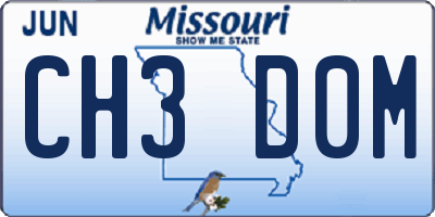 MO license plate CH3D0M
