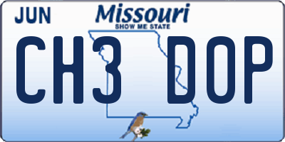 MO license plate CH3D0P
