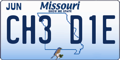 MO license plate CH3D1E