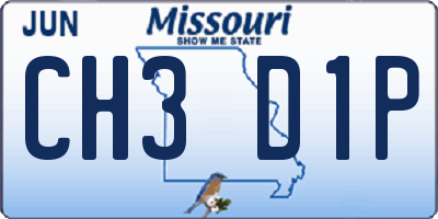 MO license plate CH3D1P