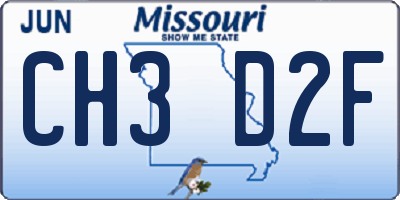 MO license plate CH3D2F