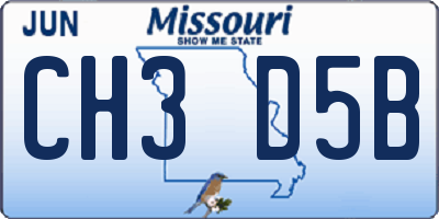 MO license plate CH3D5B
