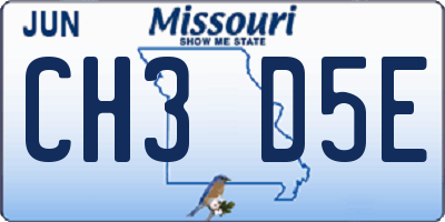 MO license plate CH3D5E