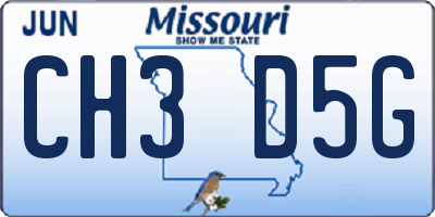 MO license plate CH3D5G