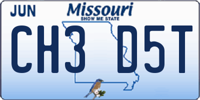 MO license plate CH3D5T