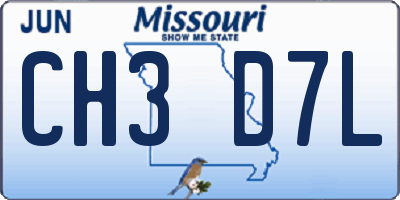 MO license plate CH3D7L