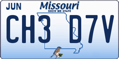 MO license plate CH3D7V