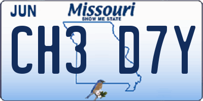 MO license plate CH3D7Y
