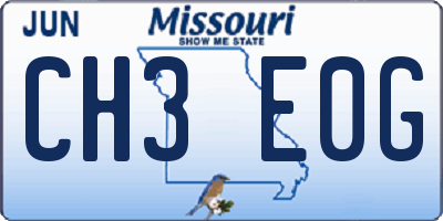 MO license plate CH3E0G