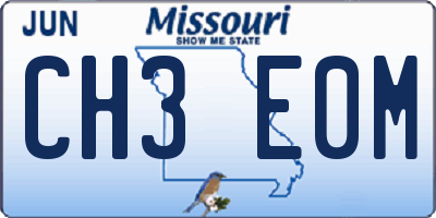 MO license plate CH3E0M