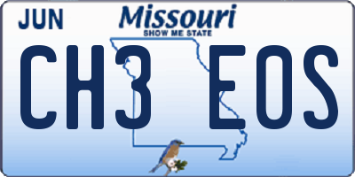 MO license plate CH3E0S