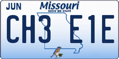 MO license plate CH3E1E