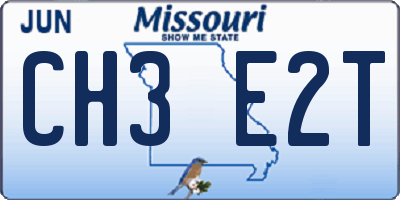 MO license plate CH3E2T