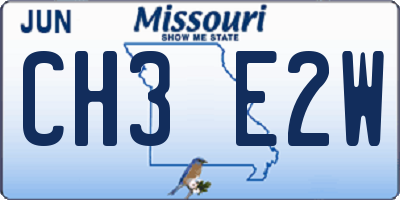 MO license plate CH3E2W