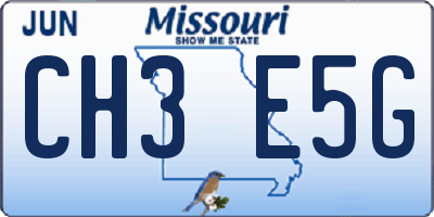 MO license plate CH3E5G
