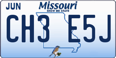 MO license plate CH3E5J