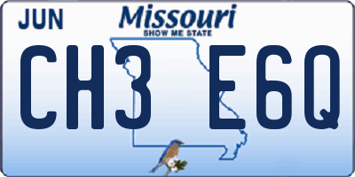 MO license plate CH3E6Q