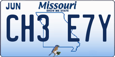 MO license plate CH3E7Y