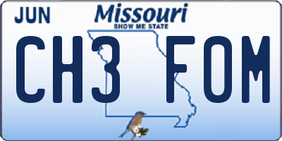 MO license plate CH3F0M