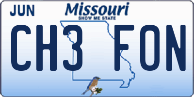MO license plate CH3F0N