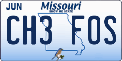 MO license plate CH3F0S