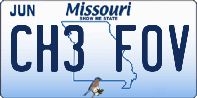 MO license plate CH3F0V