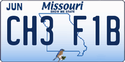 MO license plate CH3F1B