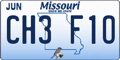 MO license plate CH3F1O