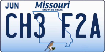 MO license plate CH3F2A
