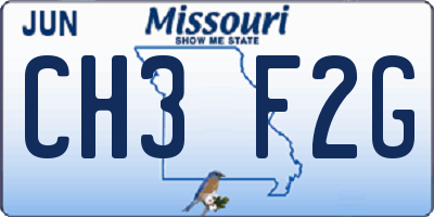 MO license plate CH3F2G
