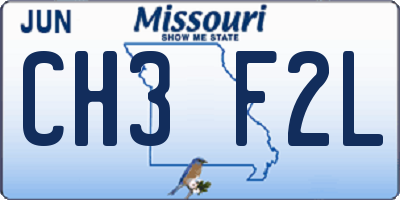MO license plate CH3F2L