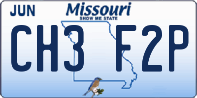 MO license plate CH3F2P