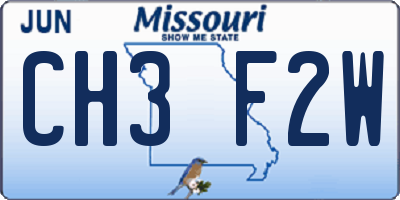 MO license plate CH3F2W