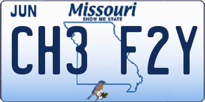 MO license plate CH3F2Y
