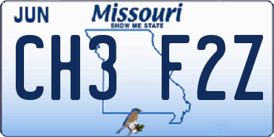 MO license plate CH3F2Z