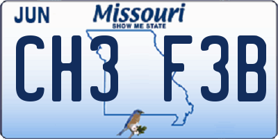 MO license plate CH3F3B
