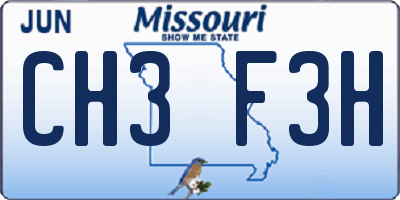 MO license plate CH3F3H