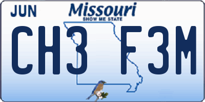 MO license plate CH3F3M
