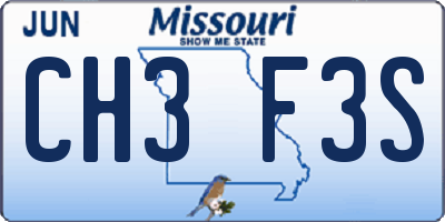 MO license plate CH3F3S