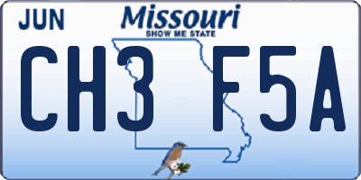 MO license plate CH3F5A