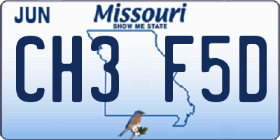 MO license plate CH3F5D
