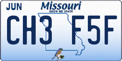 MO license plate CH3F5F